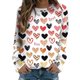 thumbnail image 1 of Gibobby Sudadera Mujer Moda Sudadera de cuello redondo con estampado diario del Día de San Valentín para mujer, de ajuste de cuello redondo, camisetas informales de manga larg(Blanco, XXL), 1 of 4