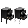 UBesGoo Set of 2 Nightstand Wood End Tables Bedroom Table Furniture, Black