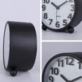 thumbnail image 5 of Reloj despertador analógico silencioso, números 3D grandes de metal negro, función de repetición, reloj de mesa que no hace tictac con luz nocturna Despertador de cabecera 10,5 cm, 5 of 5