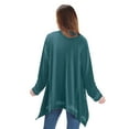 thumbnail image 5 of FLORIANA Womens Embroidered Kimono Cardigan Velvet Blazer Open Front - Teal, 3X, 5 of 8