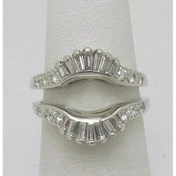 Bluebell Jewels Wrap Band 2.40Ct CZ Wedding Enhancer Ring 14K White Gold Finish