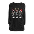thumbnail image 5 of CFLVAEK Chandails de Noël pour Femmes Grande Taille en Molleton Duveteux, Chandails Chauds d'Hiver à Col Rond, Chandail à Imprimé Verre de Vin Rouge, Chandails avec Poches, Noir G, 5 of 5