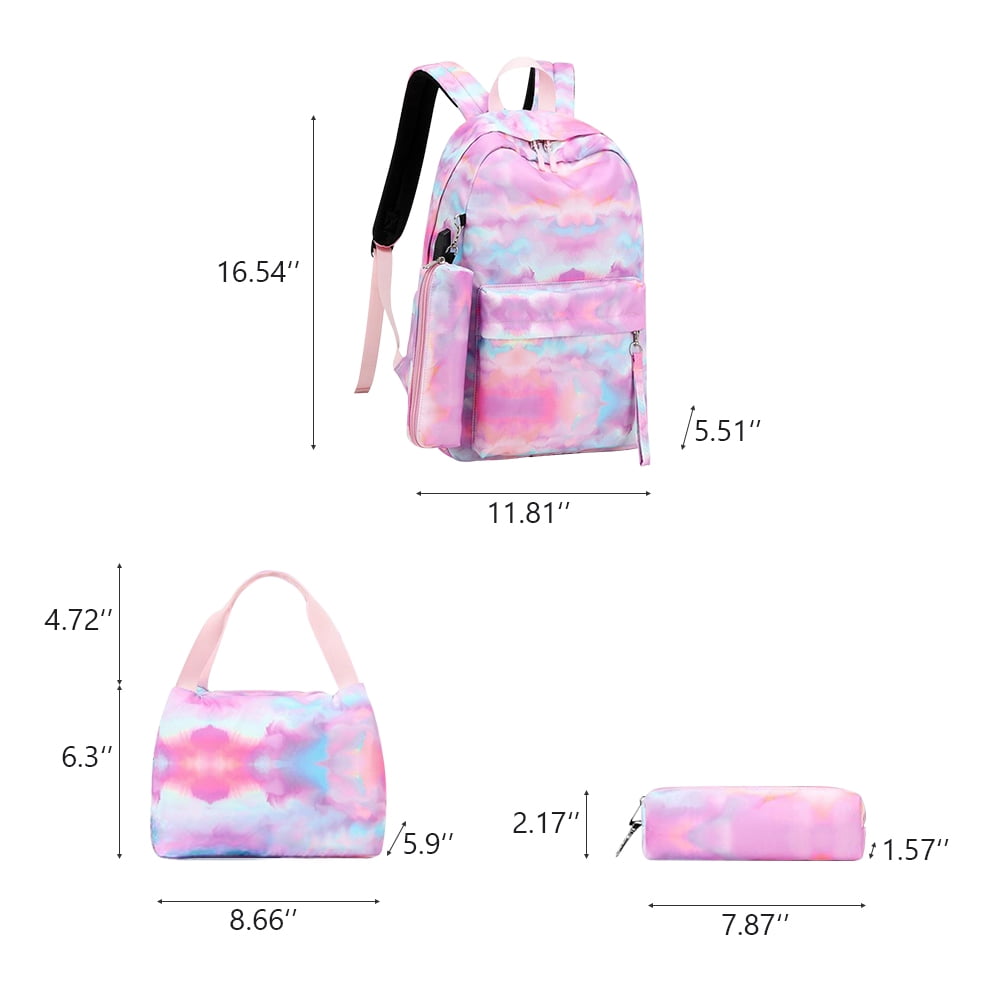 Lowestbest Backpack for Girls Teens, Canvas School Backpack Set, Bookbags+Lunch Bag+Pencil Case, 3 Bags in 1 Lowestbest Backpack for Girls Teens, Canvas School Backpack Set, Bookbags+Lunch Bag+Pencil Case, 3 Bags in 1