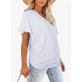 thumbnail image 6 of Women's V Neck Oversized T-Shirts Summer Short Sleeve Shirts Loose Casual Tops Tee, 6 of 6