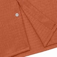 thumbnail image 4 of Mens Casual Textured Shirts Knit Summer Beach Vacation Short Sleeve Button Down Tops Orange, 4 of 9