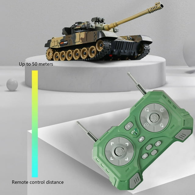 ICQOVD Remote Control Tank for Boys Tank with Effect Lights Realistic Sounds Battles Tank Toy Great Gift Toy for Kids