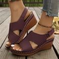 thumbnail image 3 of Rokment Orthopedic Platform Wedge Gladiator Dressy Sandals for Women 2026 Fashion Casual Leather Open Toe Comfortable Arch Support Chunky High Heels Walking Dress Summer Shoes Red Size 7.5, 3 of 9