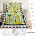 thumbnail image 5 of Lemons Blanket Soft Cozy Warm Throw Blanket for Couch, Plush Fuzzy Flannel Fleece Blankets for Sofa, Summer Botanical Black White Plaid Pastoral Bed Blankets Lightweight Gifts for Women, 32"x48", 5 of 9