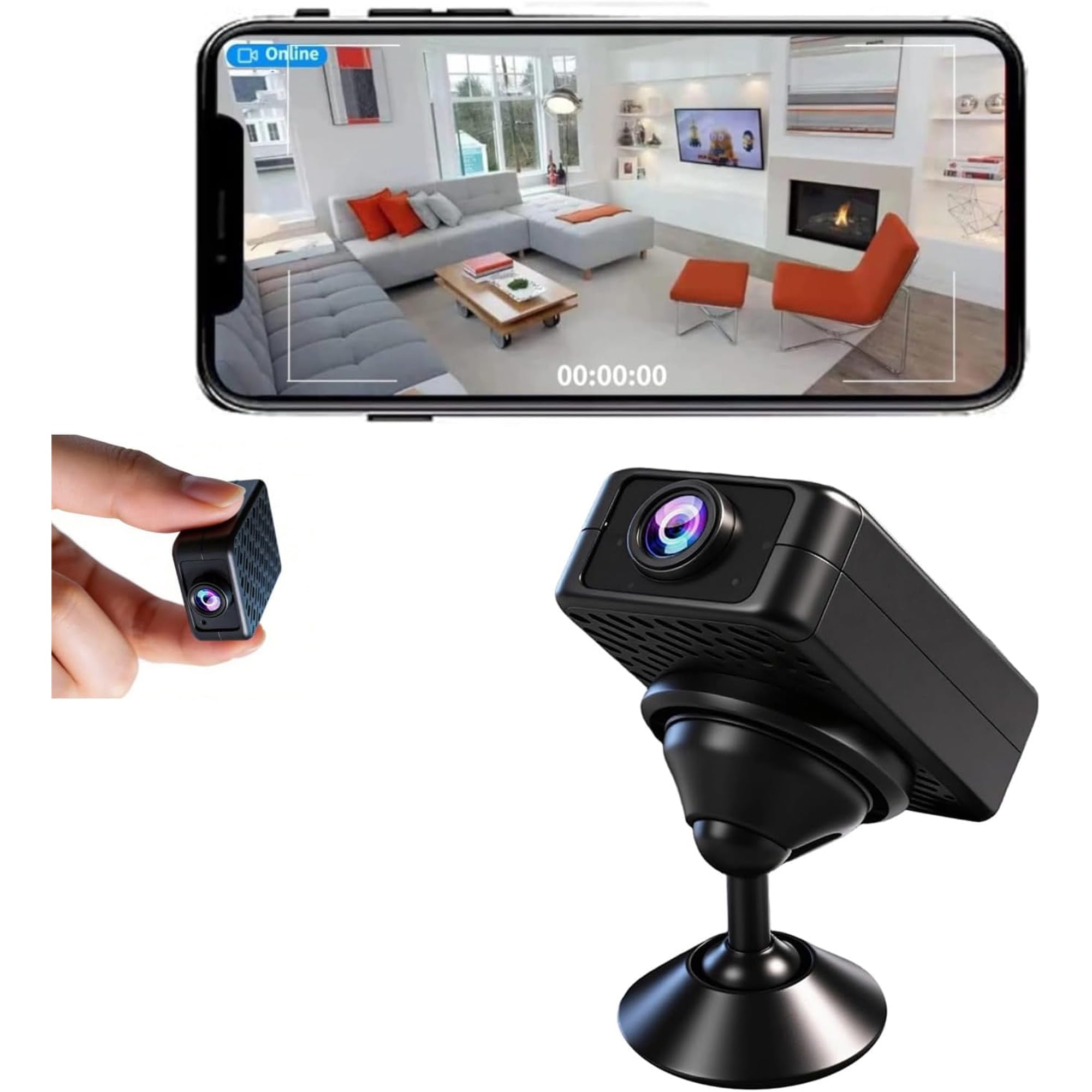 Hidden Camera, high-Definition Wireless mini pet Monitor, Nanny Home and Office Security Service, Indoor Camera with Night Vision Motion Detection.