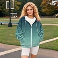thumbnail image 6 of ManxiVoo Oversized Track Jacket with Zipper for Women Casual Long Sleeve Pocket Sweatshirt Fall Fashion Hooded Top M Size Mint Green, 6 of 7