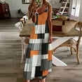 thumbnail image 4 of Orange White Black Grey Geometric Square Sleeveless Dress Dresses Women Summer Women's Summer Clothing, 4 of 9