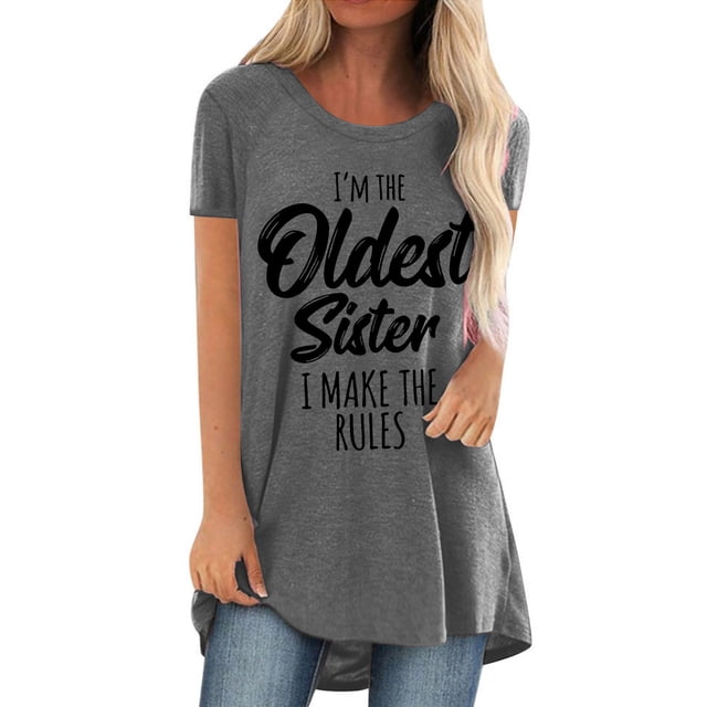 Mujeres moda Casual impresión camisas manga corta suelta Tee Tops túnica blusa Fridja ghk177