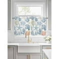 thumbnail image 2 of Coral Coastal Half Window Curtain 36 Inches Long, Summer Beach Window Treatment Curtain Drapes, Ocean Starfish Nautical Shell Small Tier Curtains for Bathroom Over Sink, 27.5"x36", 2 Panels, 2 of 6
