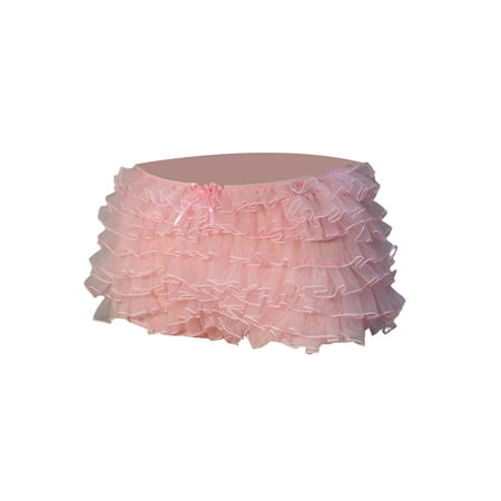 Tasdouyy Women s Summer Ruffled Frilly Shorts Multi-Layer Mesh Short Pants Sweet Cute Bloomers