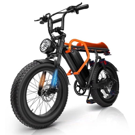 Setohet 73D Peak 1500W Electric Bike, 20" Fat Tire E-Mountain Bikes, 48V 20Ah 30MPH Ebike for Adults Full Suspension UL2849