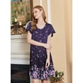thumbnail image 6 of Avidlove Women Nightgows Short Sleeve House Dress Floral Print Sleepshirt with Pocket Sleepwear, 6 of 7