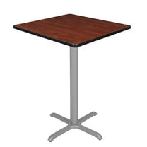 Regency Cafe High 30" Square X-Base Table- Cherry/ Grey Base