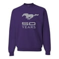 thumbnail image 2 of Wild Bobby, Ford Mustang Logo 50 Years Vintage Emblem, Cars and Trucks, Unisex Crewneck Graphic Sweatshirt, Purple, Medium, 2 of 4