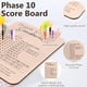 thumbnail image 3 of Tablero de puntuación HNWZD Phase 10 2025 de madera con 8 clavijas de colores, 3 of 7