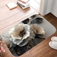 thumbnail image 5 of 1pc White and Gold Flowers Absorbent Non-Slip Bathroom Thickened Flannel Rug Decor,Soft,Quick Drying,Suitable For Indoor/outdoor Use,Bathrooms,Bedrooms,Kitchens,Terrace,Laundry Rooms,16"x24", 5 of 9
