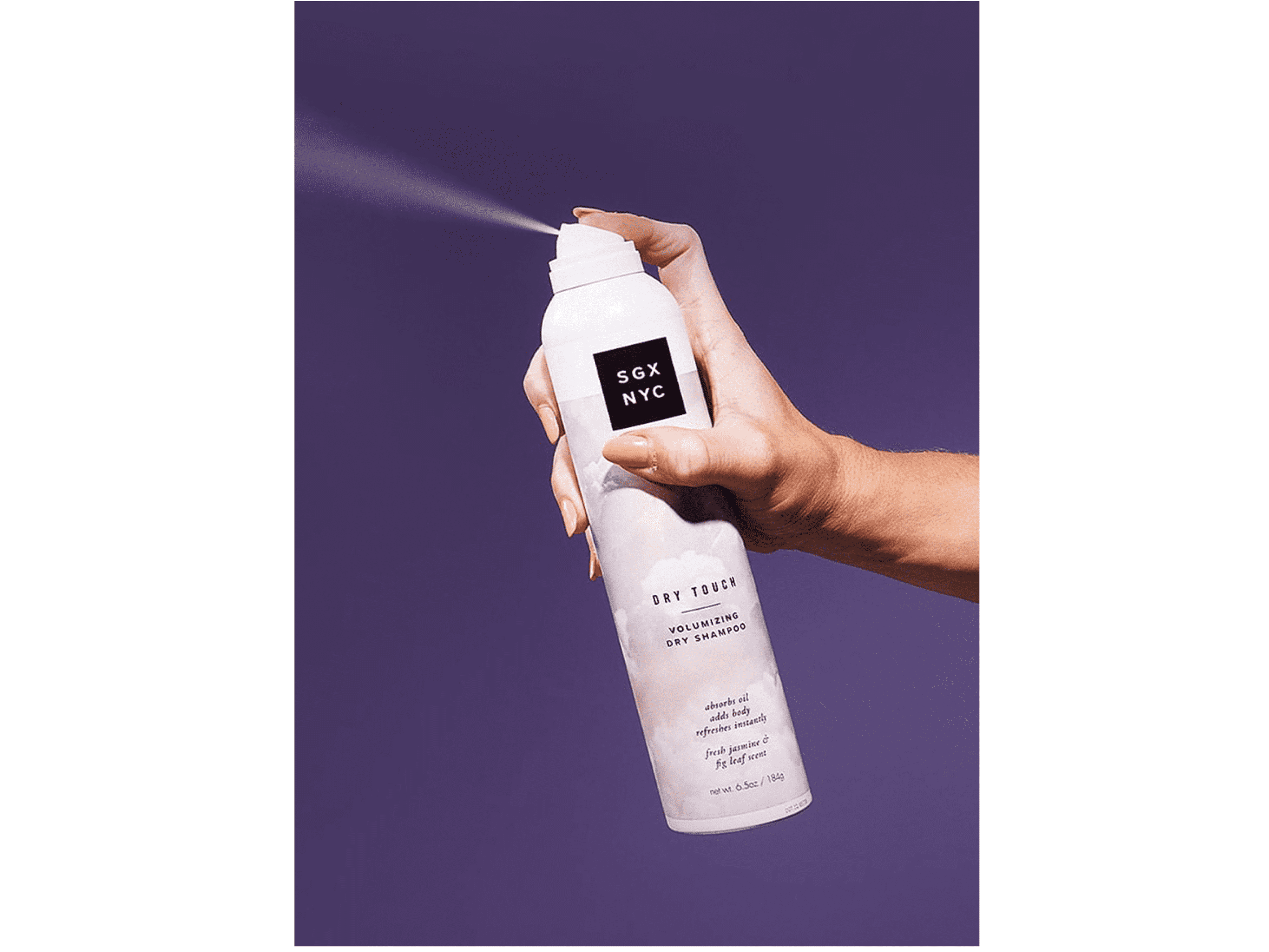 SGX NYC Dry Touch Volumizing Dry Shampoo Spray Absorbs Oil Adds Body Refreshes Instantly Fresh Jasmine and Fig Leaf Scent 6.5 oz (Pack of 2)