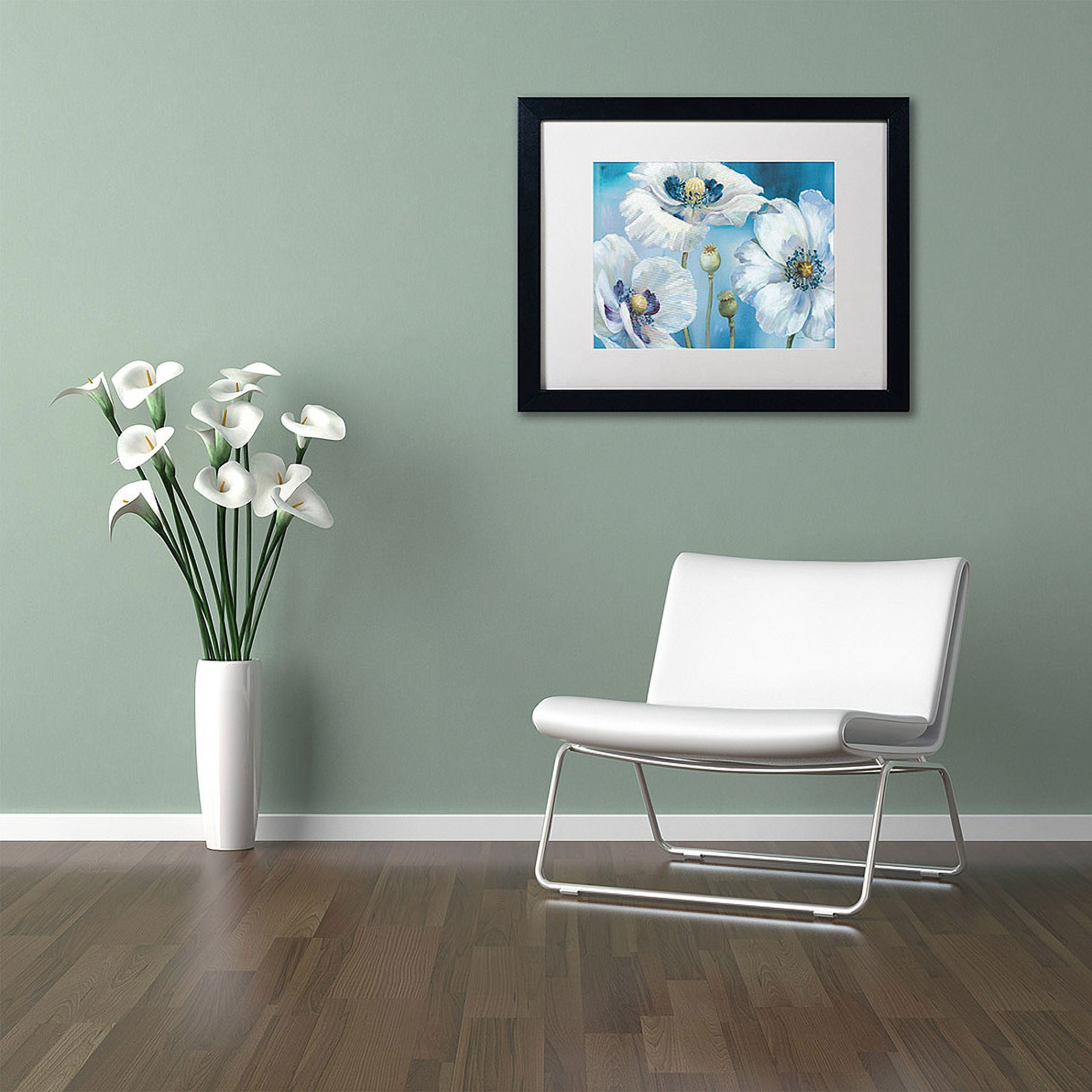 Trademark Fine Art "Blue Dance I" Canvas Art by Lisa Audit, White Matte, Black Frame