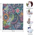 thumbnail image 4 of Blue Pioneer Flower and Paisley Pattern Blanket,Comfortable Soft Lamb Wool Throw Blanket,All Season,Warm Lightweight Blankets for Sofa Bed Couch Living Room Chair,30"x40", 4 of 4