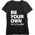 thumbnail image 4 of "Be Your Own Kind of Beautiful" Women's Black Crew Neck Short Sleeve Top-Medium, 4 of 6