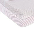 thumbnail image 3 of Waterproof Changing Pad Cover Set | Cradle Sheet Set by Ely's & Co no Need for Changing Pad Liner Mauve Pink Splash & Stripe 2 Pack for Baby Girl, 3 of 6