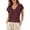 A-Brown1266, variant on Deep V-Neck Rolled- T-Shirt for Women Casual Everyday Relaxed-Fit Basic Tee