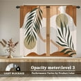 thumbnail image 3 of 42 x 63 Inch Mid Century Boho Curtains Aesthetic Abstract Geometric Modern Curtains Rod Pocket Bohemian Arch Leaves Window Treatment Linen Drapes Living Room Bedroom Home Decoration 2 Panels, 3 of 6