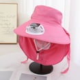 thumbnail image 2 of Glisme Sun Hat With Fans For Women Solar Fan Bucket Hat For Men Women Upf50+ Sun Wide Brim Outdoor Sports Summer Bucket Hat For Men And Women Hot Pink, 2 of 3