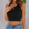 thumbnail image 2 of TODOZO Tank Top for Women 2025 Womens Summer Tops Summer Tops for Women Womens Tank Tops Solid Color Sleeveless Crop Top for Women Black L, 2 of 5