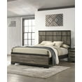 thumbnail image 2 of Contemporary Queen Panel Bed Frame w/ Rustic Charm Headboard - Modern Gray Ebony Wood, Minimalist Luxury for Bedroom - 81" L, Box Spring Required, 2 of 6