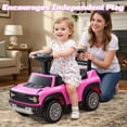 thumbnail image 2 of iYofe Toddler Push Car, Licensed Ford Bronco Raptor Toddlers Ride on Toys with Music, Under Seat Storage, Ages 18+ Months, Pink, 2 of 10