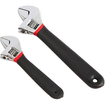 Hyper Tough 2-Piece Adjustable Wrench Set with Comfort Handles, Model 9019