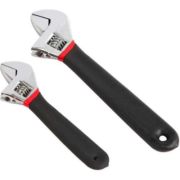 Hyper Tough 2-Piece Adjustable Wrench Set with Comfort Handles, 9019