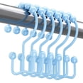 thumbnail image 3 of Titanker Ganchos para cortina de ducha, anillos de cortina de ducha a prueba de óxido para baño, ganchos de ducha de metal duradero de doble deslizamiento para cortinas de barras de ducha de baño, jue, 3 of 4