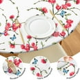 thumbnail image 4 of Elastic Edge Floral Round Tablecloth Made from Water-Resistant Polyester, Fits 44-52 Inch Round Tables for Kitchen, Dining, or Outdoor Use, Large Size, 4 of 7