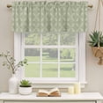 thumbnail image 3 of Sage Green Valances for Windows, Decorative Rod Pocket Window Valance Curtains, Geometric Flower Leaf Diamond Plaid Retro Short Curtain Drapes for Kitchen/Living Room, 2 Panels, 60" W x 18" L, 3 of 8