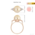 thumbnail image 4 of Angara Golden South Sea Cultured Pearl Ring with Trio Diamonds in 14K Rose Gold for Women | June Birthstone Jewelry for Her, 4 of 8