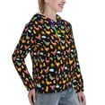 thumbnail image 6 of Fotbe Flowe Rooster Pattern Womens Long Sleeve Hoodie, Pullover Hooded Sweatshirt, Kangaroo Pocket Hoodie with Eye-catching Drawstrings-XX-Large, 6 of 7