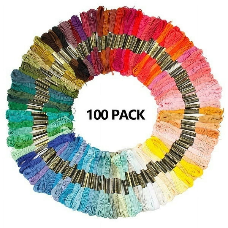 Jetcloudlive Embroidery Floss Cross Stitch Thread Friendship Bracelet String  100 Rainbow Color Crafts Floss(100color) 