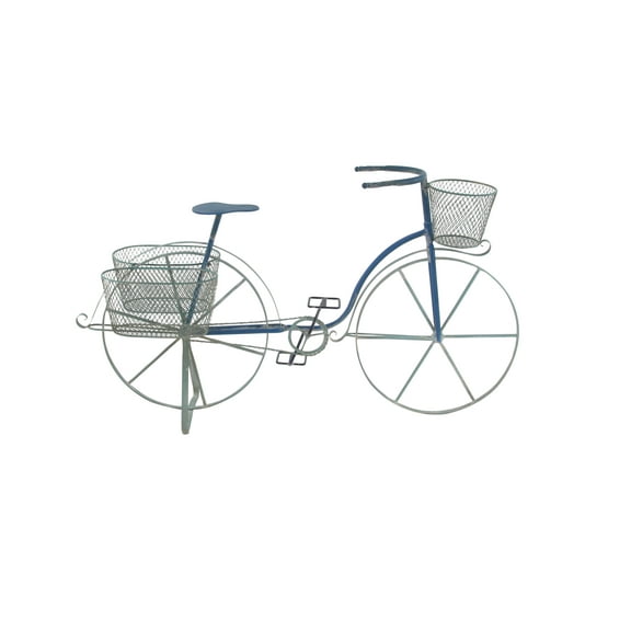 DecMode 50" x 28" Blue Metal Vintage Plantstand, 1 - Piece