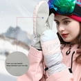 thumbnail image 6 of Xinyolin 1 Pair Women Gloves Plush Lined Ribbed Cuffs Full Cover Winter Waterproof Letter Print Cycling Gloves for Outdoor Sports, 6 of 8