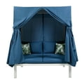 thumbnail image 6 of Harper & Bright Designs Outdoor Patio Sunbed Daybed with Canopy, Metal Frame Outdoor Sunbed with Curtains and Rope Weaving for Courtyard Garden Balcony, Blue, 6 of 13