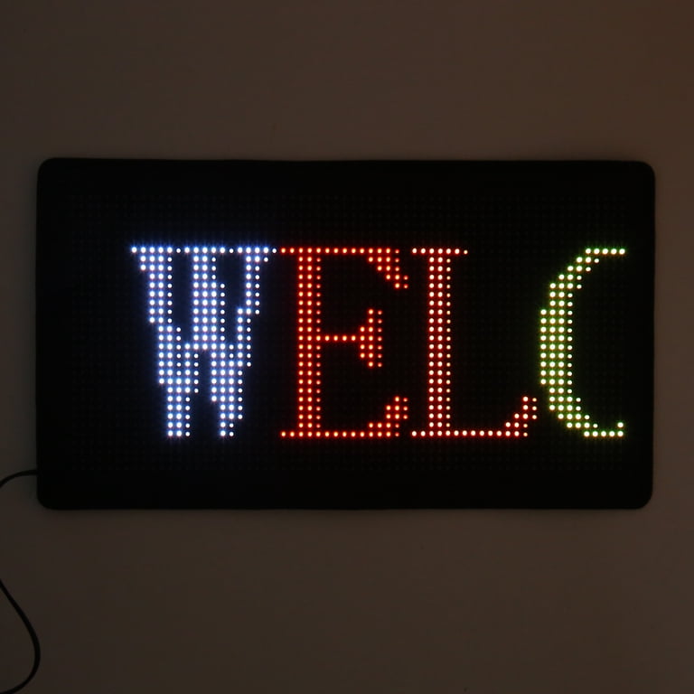Programmeerbaar LED Bord, P5 Full Color LED Scrollpaneel, Doe Het Zelf Displaybord Met Aangepast Tekstanimatiepatroon Bluetooth App Bediening Berichtenwinkelbord 83 5x20cm P 010626768276