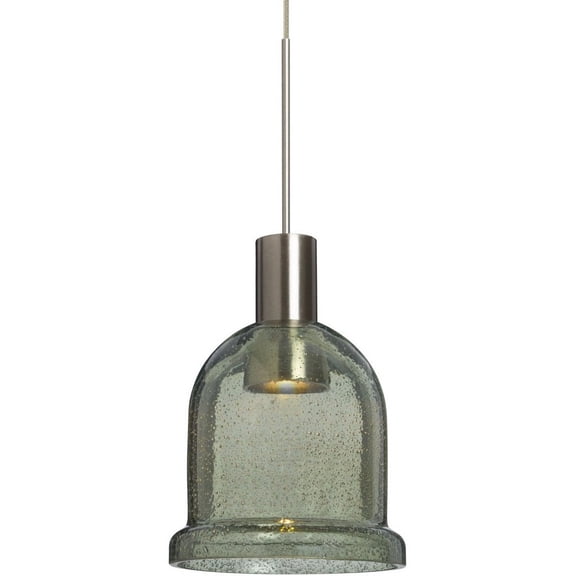Besa Lighting - Kiba - 4.5 Inch 3W 1 LED Cord Pendant-Satin Nickel Finish-Moss