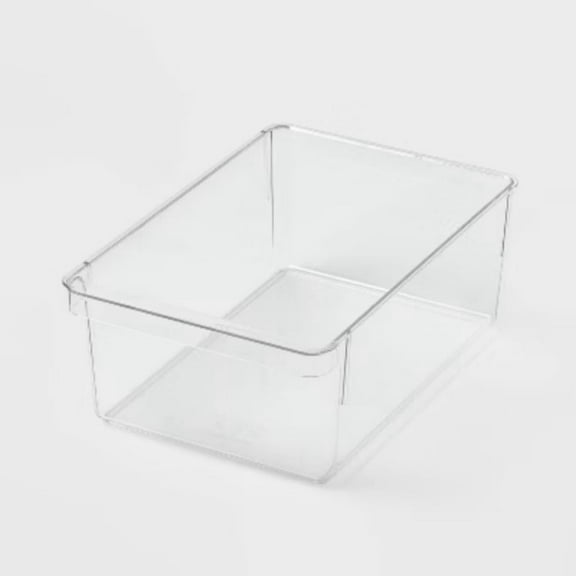 Small Wide Fridge and Pantry Organizer Bin - Clear Kitchen Storage, Freezer-Safe, 10.5"x6.94"