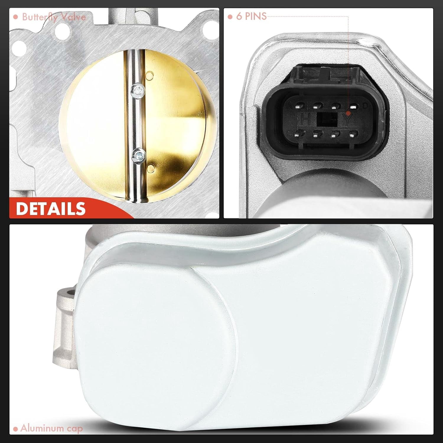 A-Premium Throttle Body Compatible with Chevrolet Cobalt HHR Malibu 2004-2006 Pontiac G4 Pursuit Saab 9-3 Saturn Ion Vue L4 2.0L 2.2L Petrol with TPS Sensor